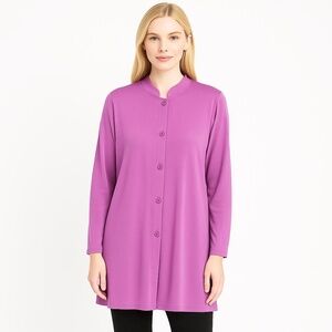 💜 The Paragon Long Button Front Orchid / Purple-Jacket   Size L -